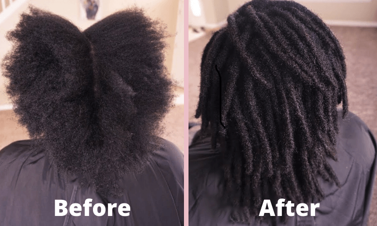 Instant Locs before and after