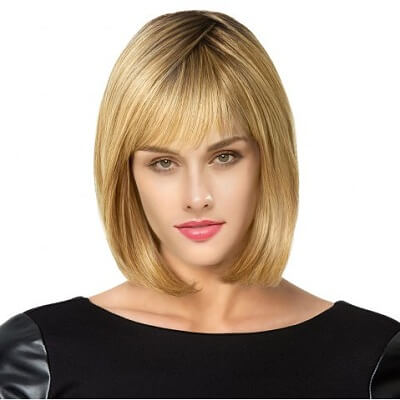 Blonde Wig with Short See Through Bangs