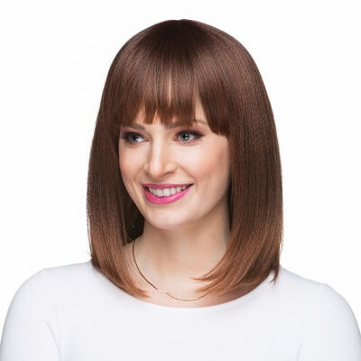 Shoulder Length Wig with Uneven Bangs