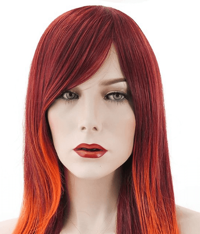 22 Straight Red Orange Wig for White Women