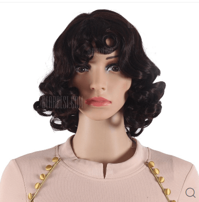 Short Curly Synthetic Wig for White Women