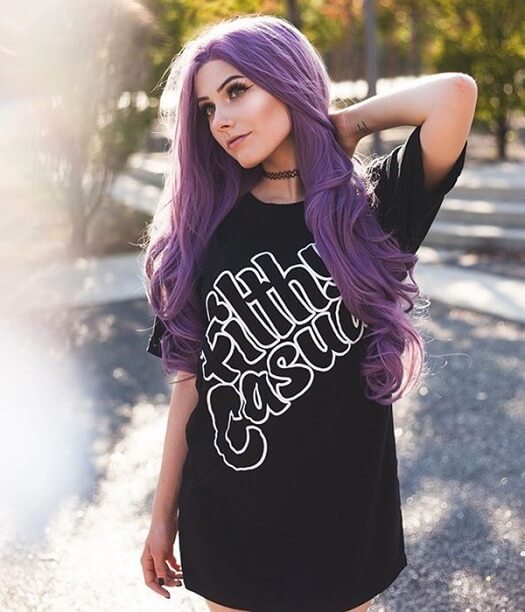 Purple Breeze Synthetic Purple Wig