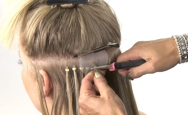 micro ring hair extension installation