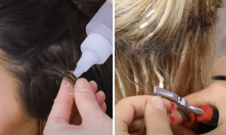 remove hot fusion hair extension via glue