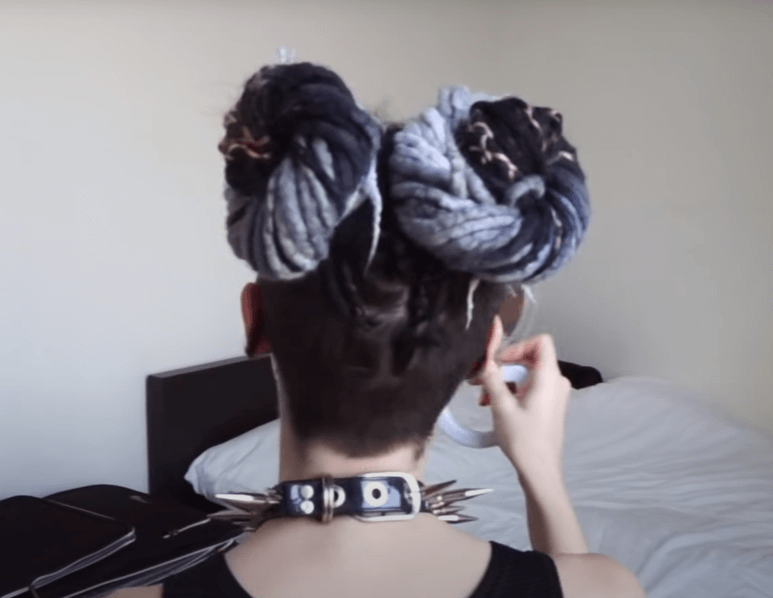 Swirly Dread Elegant Bun Hairstyle