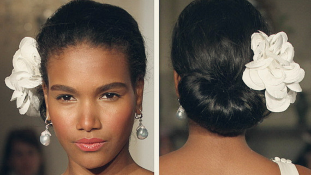 Low bun is an elegant frontal wig hairstyle.